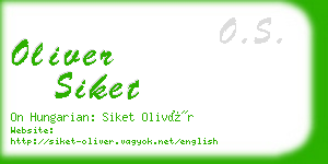 oliver siket business card